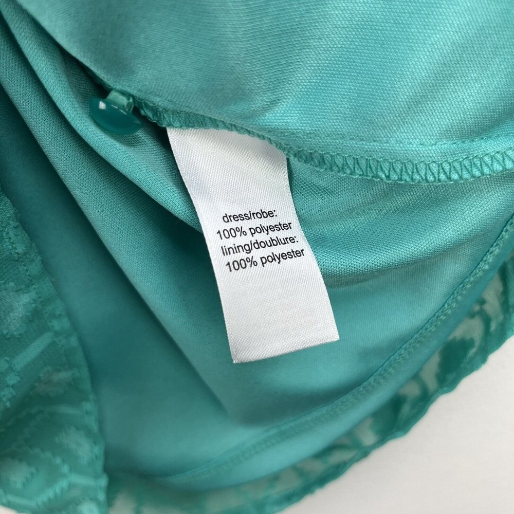 Maurices Womens Sz Large Green Diamond Textured Slit Long Sleeve Knee Length - Picture 5 of 6